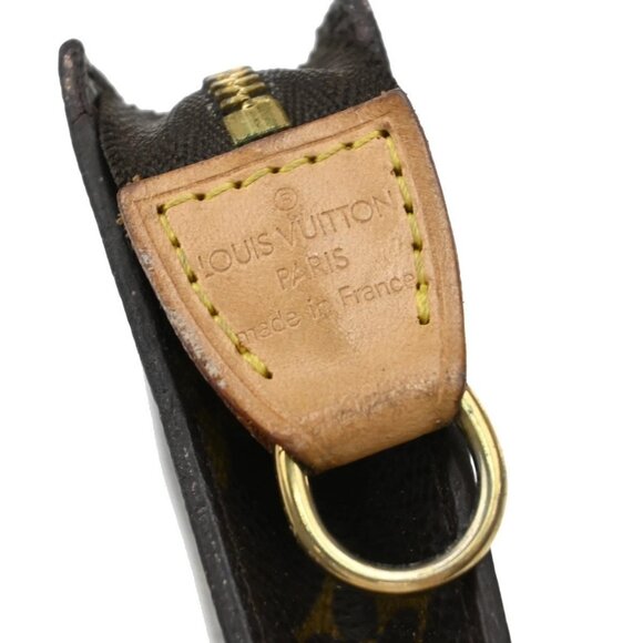 LOUIS VUITTON LV Logo Bucket GM Pouch Bag Monogram Leather Brown Gold - Picture 8 of 13